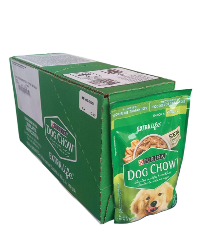 Dog chow pouch Pollo cachorro todo los tamaños 15undx100gr