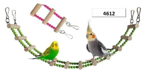 Juguete Colgante De Madera Para Periquito Agapornis Ninfas 4612