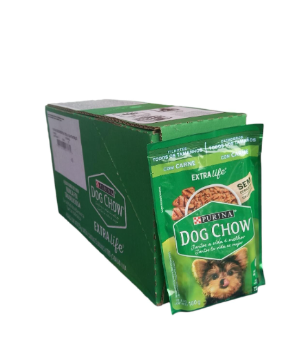 Dog chow pouch carne cachorro Todo los tamaños 15undx100gr
