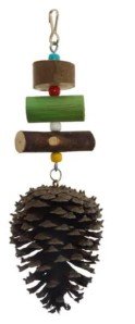 Juguete Colgante De Madera Para Periquito Agapornis Ninfas Modelo Piña