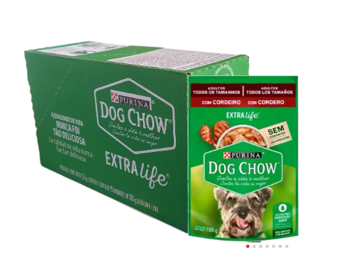 Dog Chow pouch cordero adulto todo los tamaños 15undx100gr