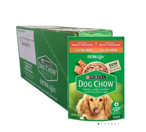 Dog chow pouch salmon adulto minis y pequeños con carne 15undx100gr