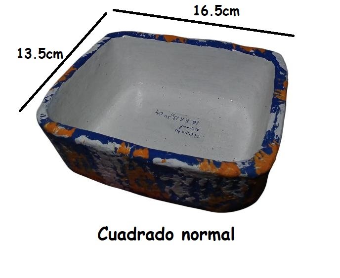 Cuadrado normal Comedero de cemento 16.5x13.5cm