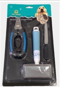 Kit peine cepillo lima y corta uña