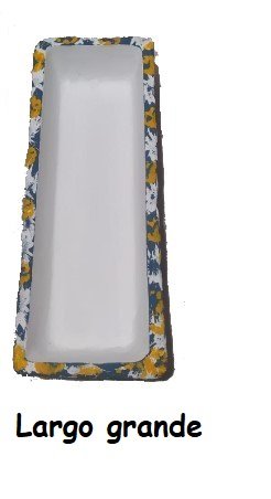 Largo grande Comedero de cemento 31.5x12cm