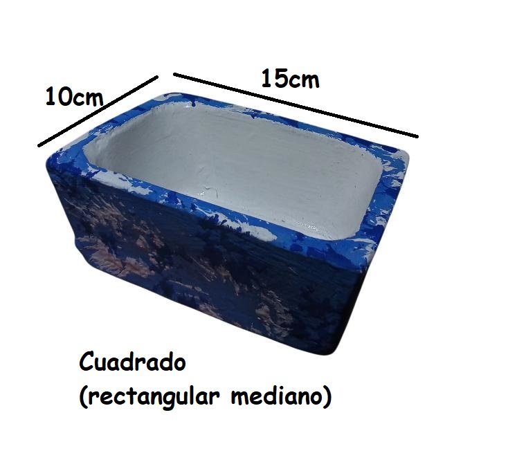 Cuadrado Comedero de cemento (rectangular mediano) 15x10cm
