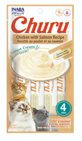 Churu Purée Receta de Pollo Con Salmón snack para gatos 56gr