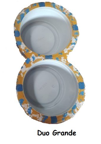 Duo Grande Comedero de cemento 15x7.5cm