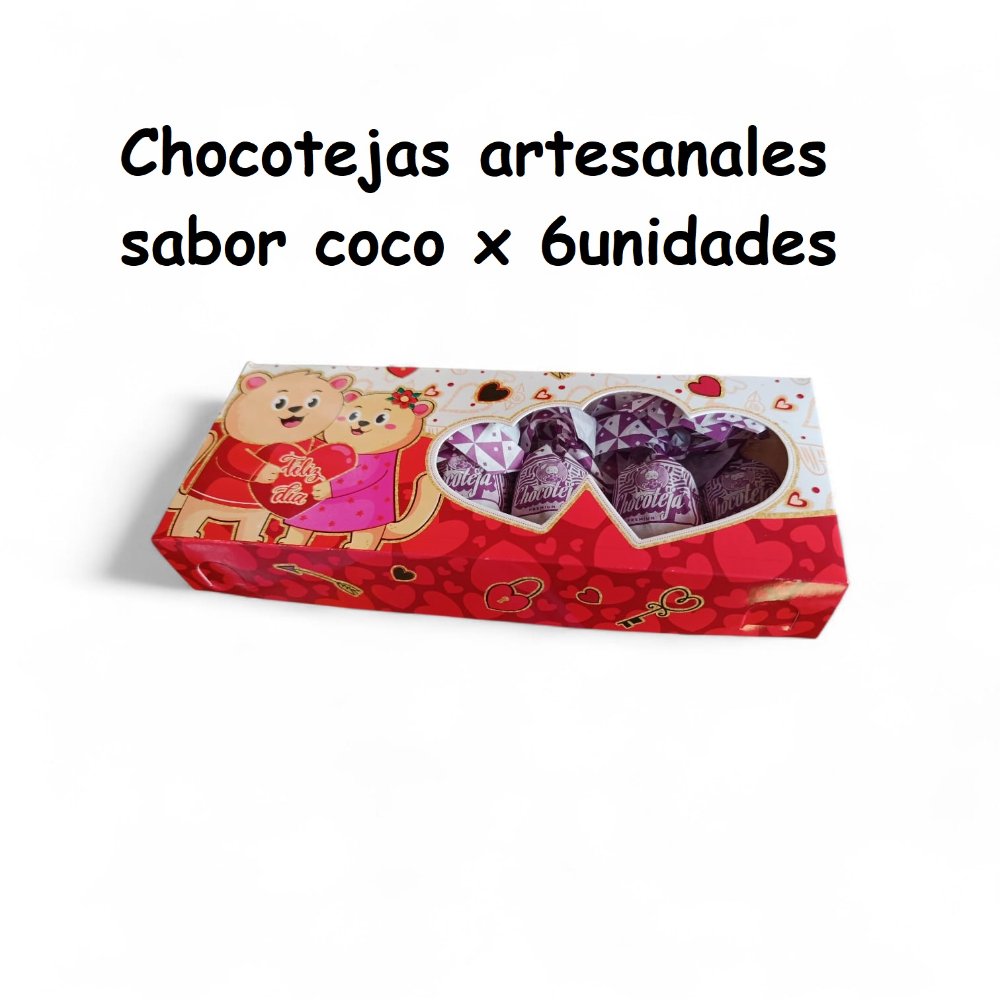 Chocotejas artesanales sabor coco x 6unidades