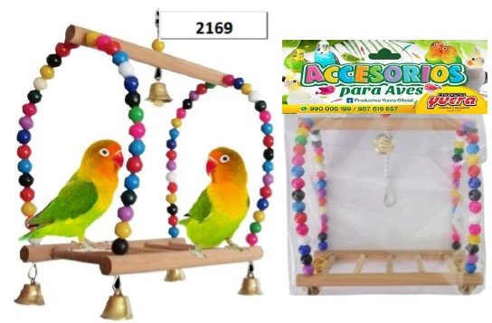Juguete Colgante De Madera Para Periquito Agapornis Ninfas 2169