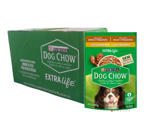 Dog chow pouch cordero adulto Minis y Pequeños 15undx100gr