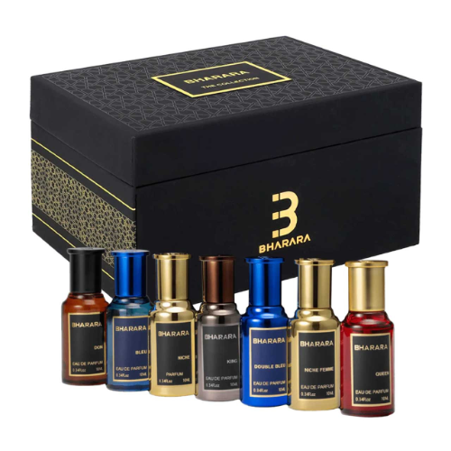 Bharara The Collection Miniatura SET 7 Piezas Hombre EDP 10ml King + EDP 10ml Double Bleu + EDP 10ml Bleu + EDP 10ml Don + EDP 10ml Niche Femme + EDP 10ml Niche + EDP 10ml Queen