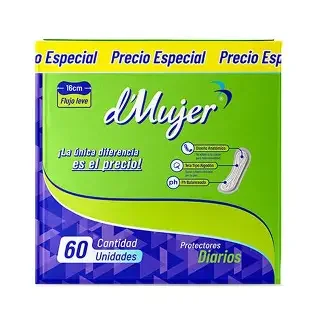 Protectores Diarios D mujer x 60und