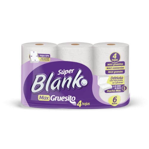 Papel super blanko x6 rollos (4hojas)