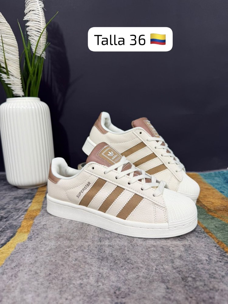 ADIDAS SUPERSTAR - Dama "Cream/Brown"