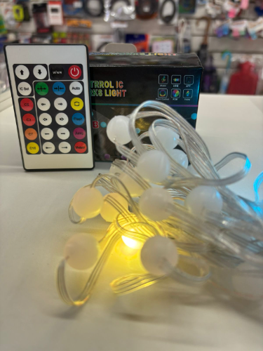 Guirnalda led de navidad  focos redondos con control remoto.  c-m9019