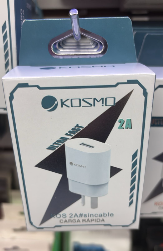 Cargador Kosmo USB 2A sin cable