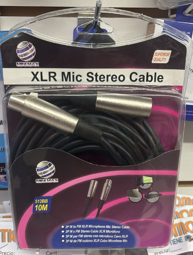 Cable XLR Macho a XLR Hembra 10 mts canon