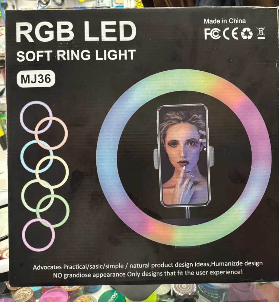 Aro de luz LED con soporte para celu  RGB MJ36