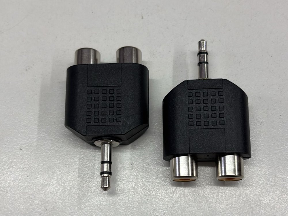 Adaptador 2 RCA hembra 3,5 macho stereo