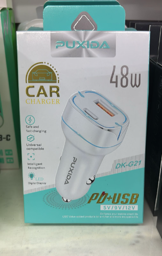 Cargador 12v USB y Tipo C Puxida 48w