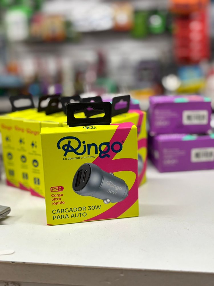 Cargador 12v Ringo 30W salida doble USB y Tipo C