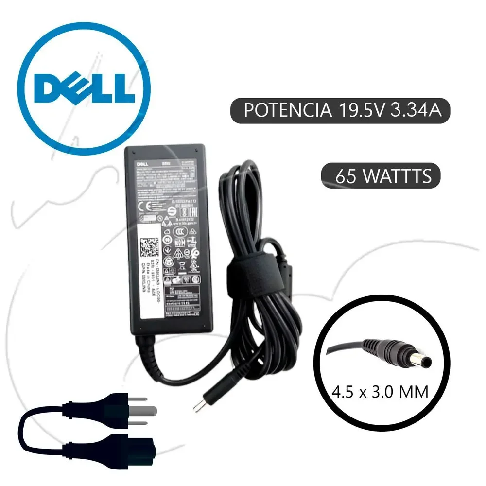 Cargador Dell 65W original punta fina