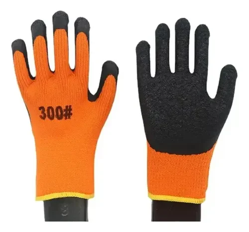 GUANTE CORRUGADO LATEX NARANJA
