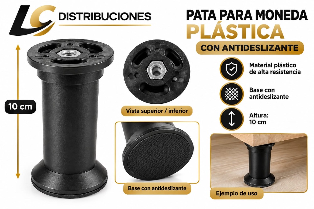 PATA PLASTICA MONEDA ANTIDESLIZANTE 1OCM