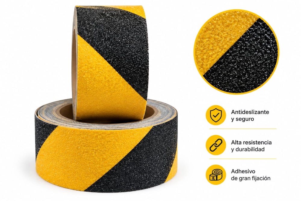 CINTA ANTIDESLIZANTE NEGRO/AMARILLO 2" X 5MTR
