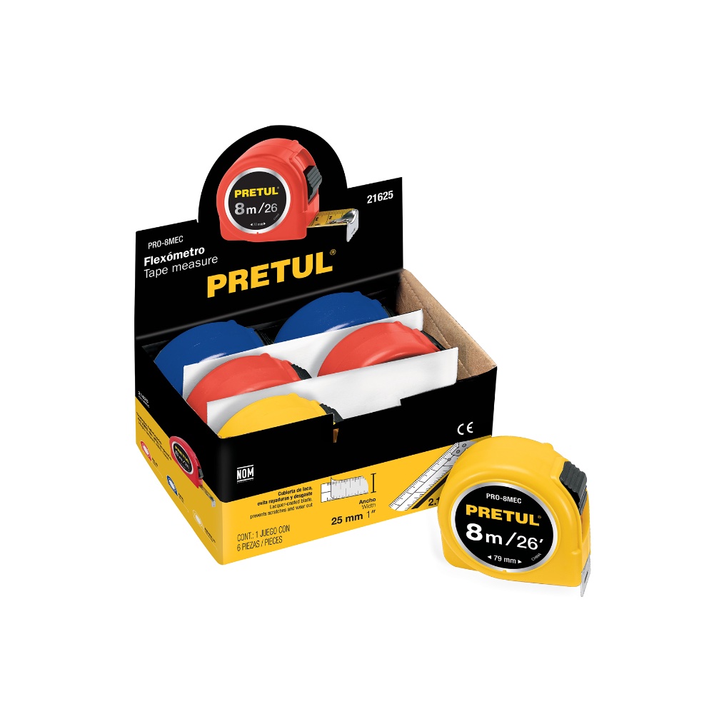 FLEXOMETRO 8 MTS BOX TRUPER CINTA 25MM