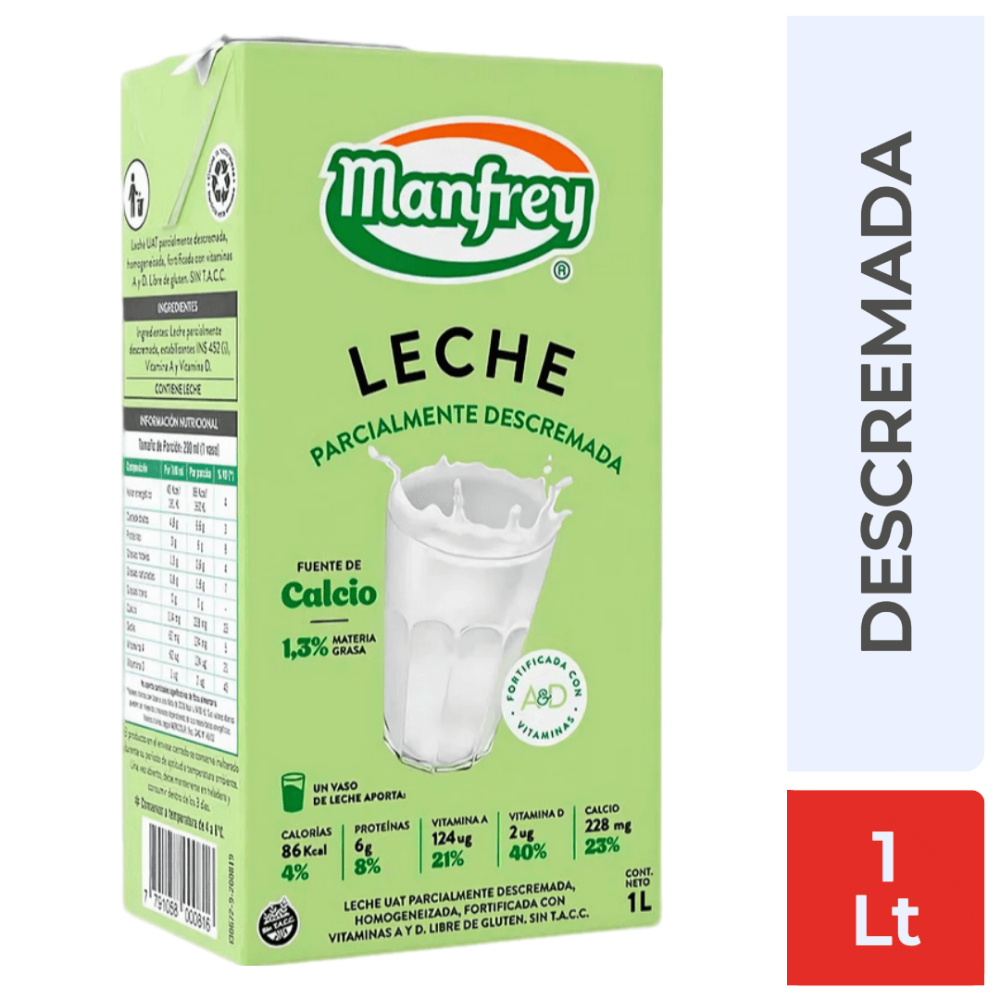 Manfrey LECHE 1L DESCREMADA - Caja LV