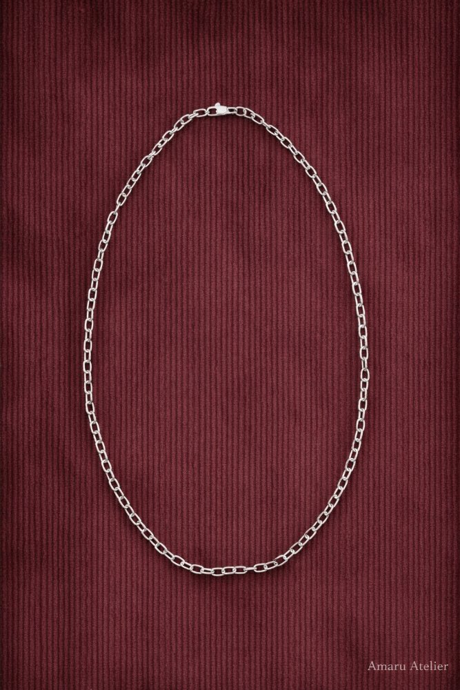 Cadena De Plata Eslabón Ancho