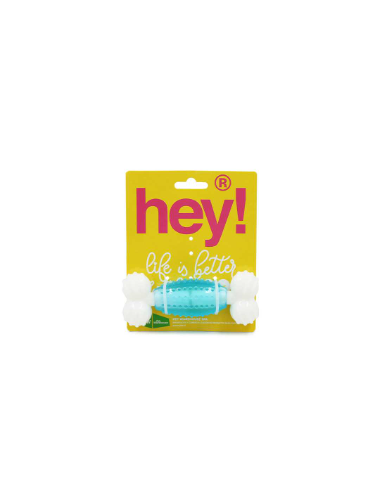 Juguete Hey! Hueso Nylon Blanco Y Celeste Perros