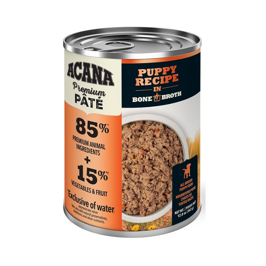 Acana receta de paté premium alimento húmedo para cachorros en caldo de huesos 363GR