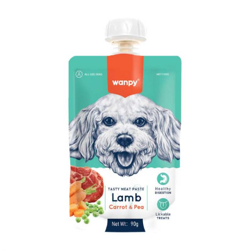 Wanpy Perros Tasty Meat Paste Cordero, Zanahoria y Guisantes 90 g