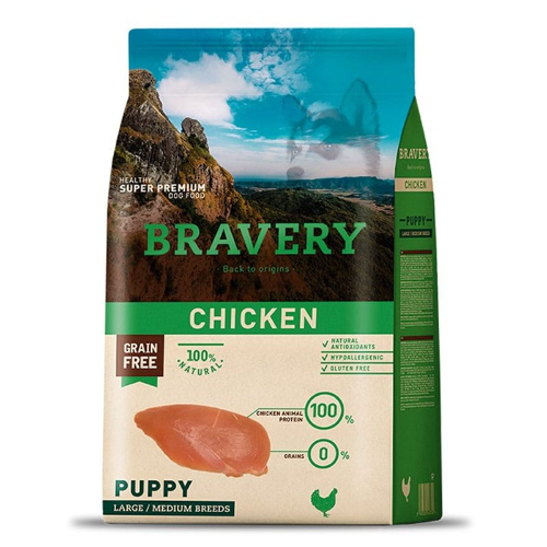 Bravery Chicken Puppy Large/ Medium Brends 4kg