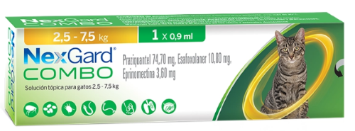 Nexgard Combo para gatos 2,5 - 7,5Kg