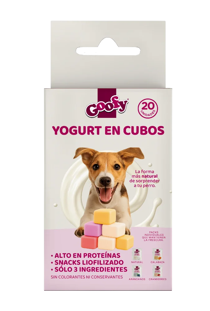 Goofy Snack Yogurt en Cubos Mix Sabores Perro Caja 20 Unidades