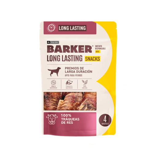 Barker Long Lasting Tráqueas De Res 4 Unidades