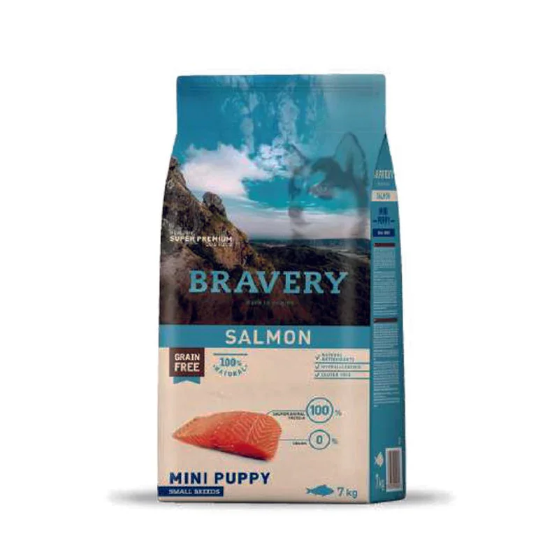 Bravery Salmon Mini Puppy Small Breed Bolsa 7 Kg