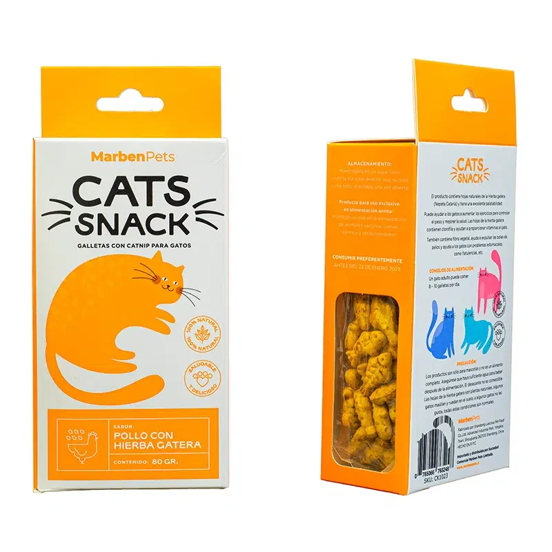 Galletas de Pollo con hierba gatera 80g – Cats Snacks
