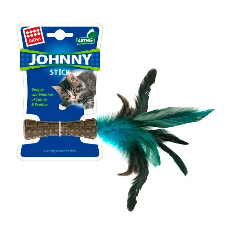 Jueguete Johnny Stick Pluma con Catnip