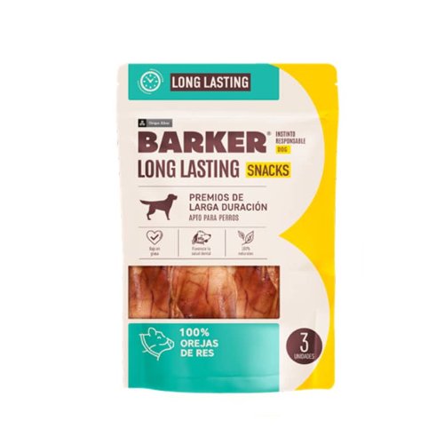 Barker Long Lasting Orejas de Res 3 Unidades