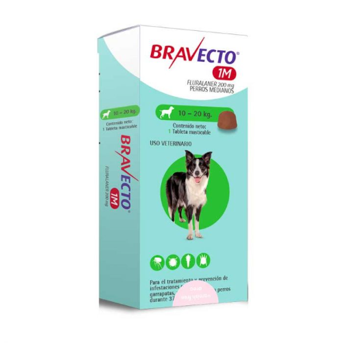 Bravecto 10 – 20 Kg (1M) 1 Unidad