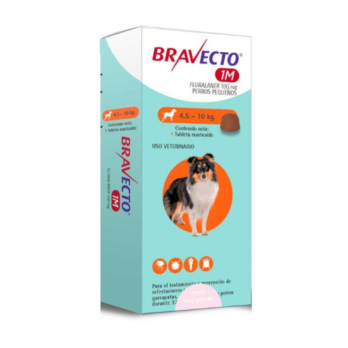 Bravecto 4.5 a 10 kg (1M) 1 Unidad