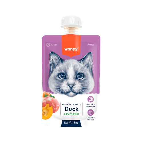 Wanpy Gatos Tasty Meat Paste Pato y Calabaza 90 g