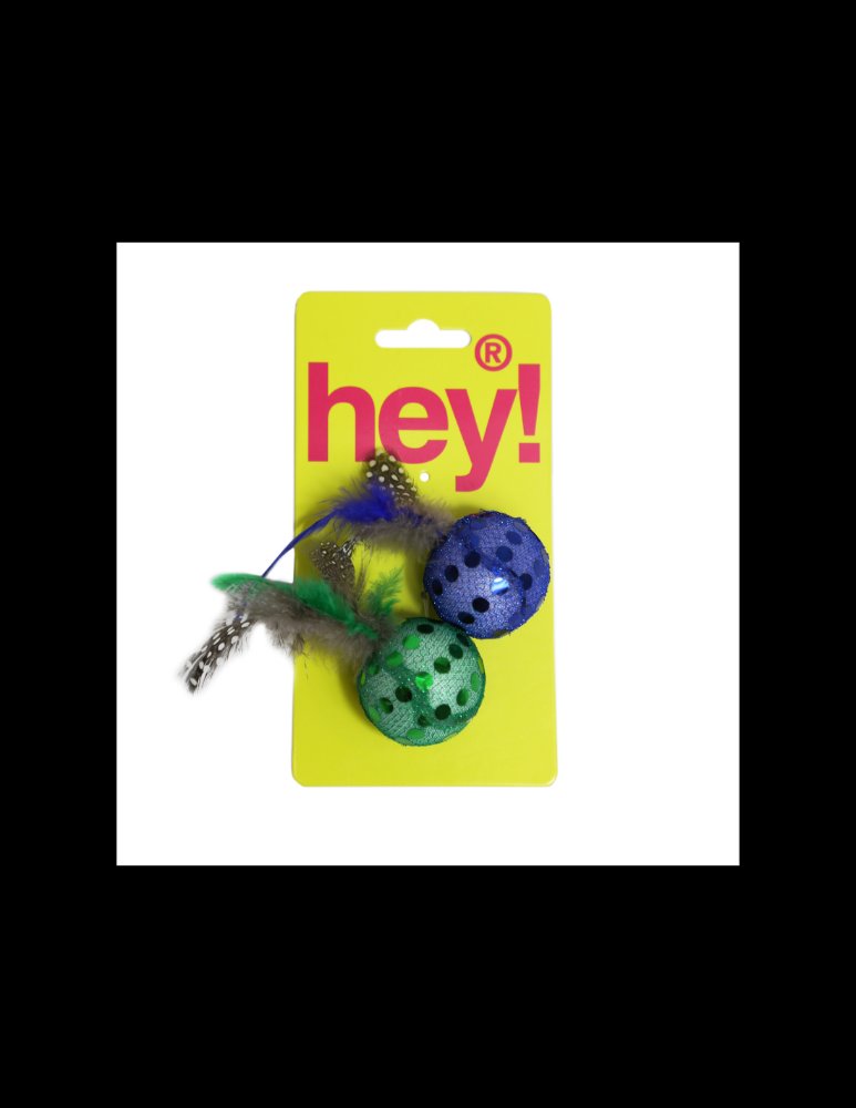 Hey! Set 2 Pelotas con Plumas para Gatos