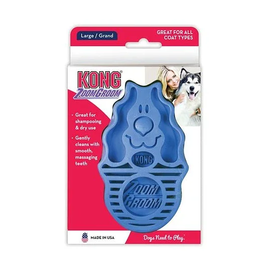 Cepillo de masaje y aseo de curry suave multiuso KONG ZoomGroom