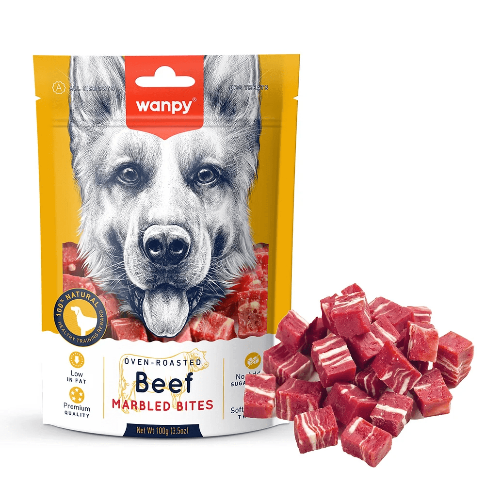 Wanpy Snack para perros bocaditos marmoleados de vacuno 100GR